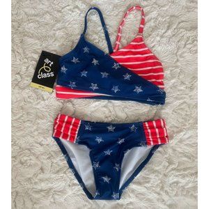 Art class Girls' 2 PC Bikini Top Patriotic American Flag Size XS (4/5)